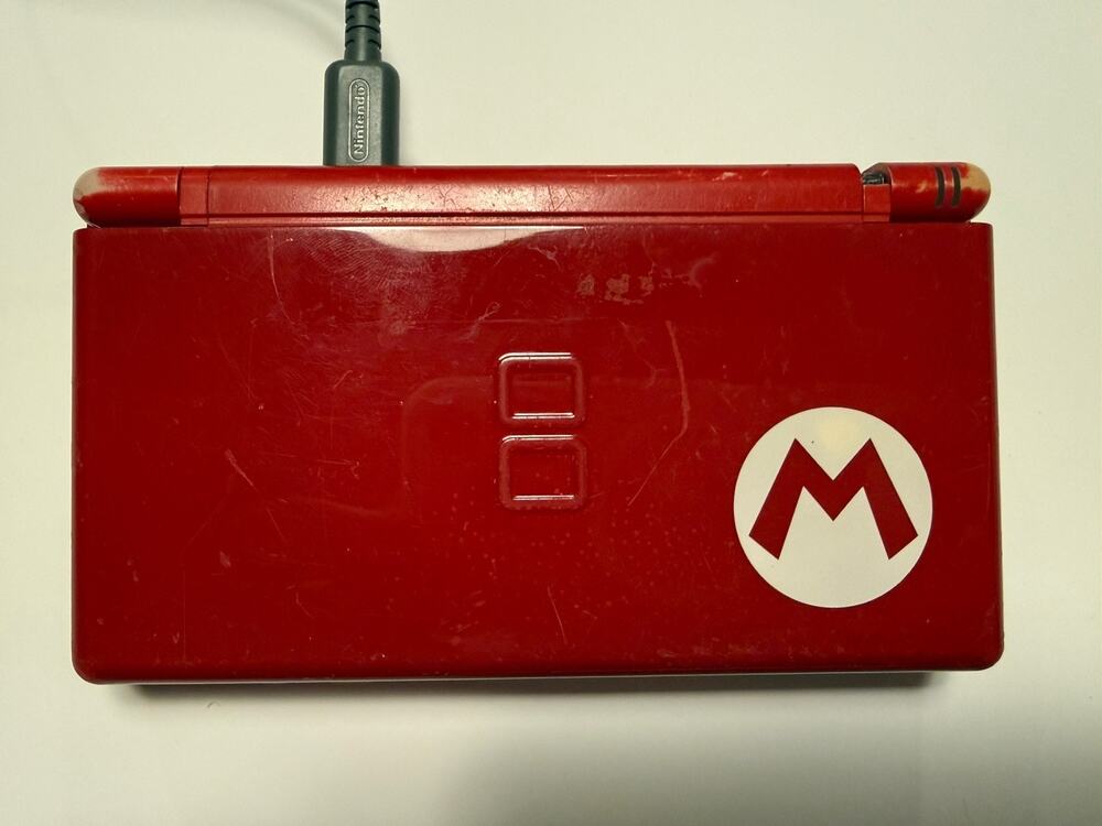 Nintendo DS Lite - red super mario bros - Handheld Console - Tested some wear